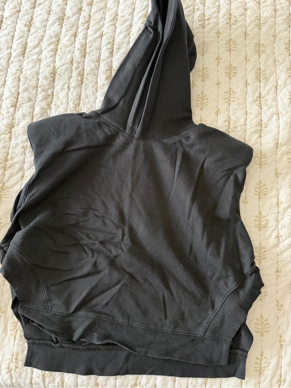 ALO Yoga Black Sleeveless Hooded Sweatshirt